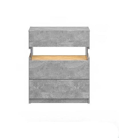 Nachtkastje met LED - Kast - Tafel - Slaapkamerdecoratie - Opbergruimte - 60 cm x 37 cm x 50 cm - Geel