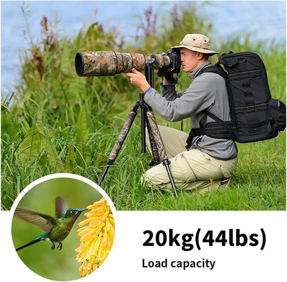 K&F Concept Panoramische statiefkop 360° van aluminium, standaard 1/4 inch snellade en waterpas, hefbereik 70 mm, belasting 20 kg, voor DSLR digitale spiegelcamera