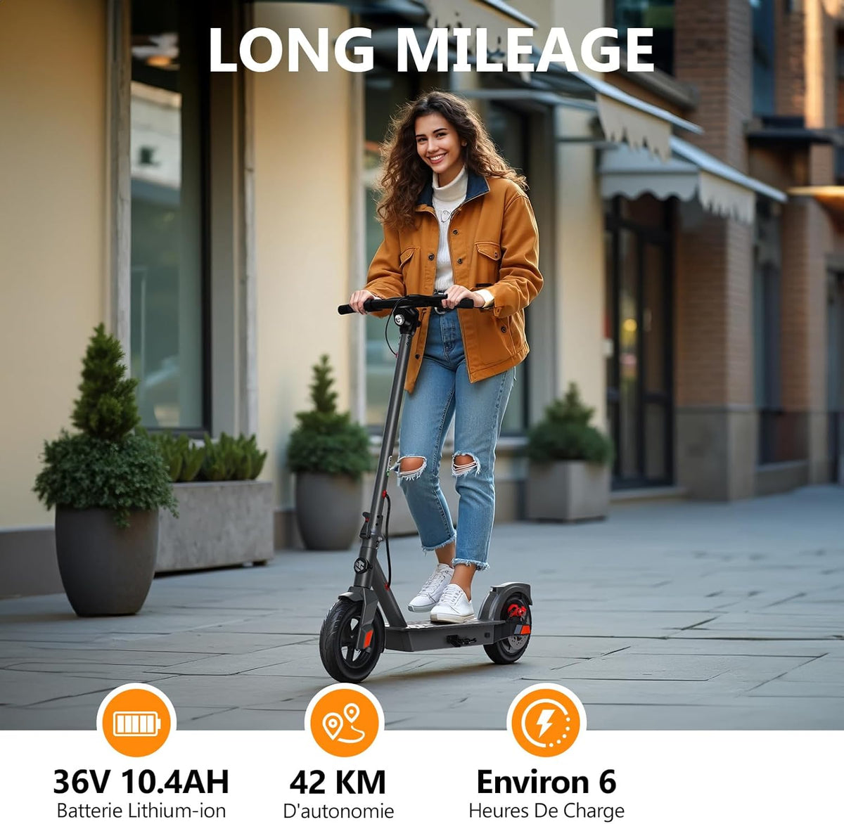 SISIGAD Elektrische step voor volwassenen, 10 inch, elektrische step met app, maximaal bereik 42 km accu 36 V 10,4 Ah opvouwbare elektrische step met maximale snelheid 25 km/u, motor 350 W, met