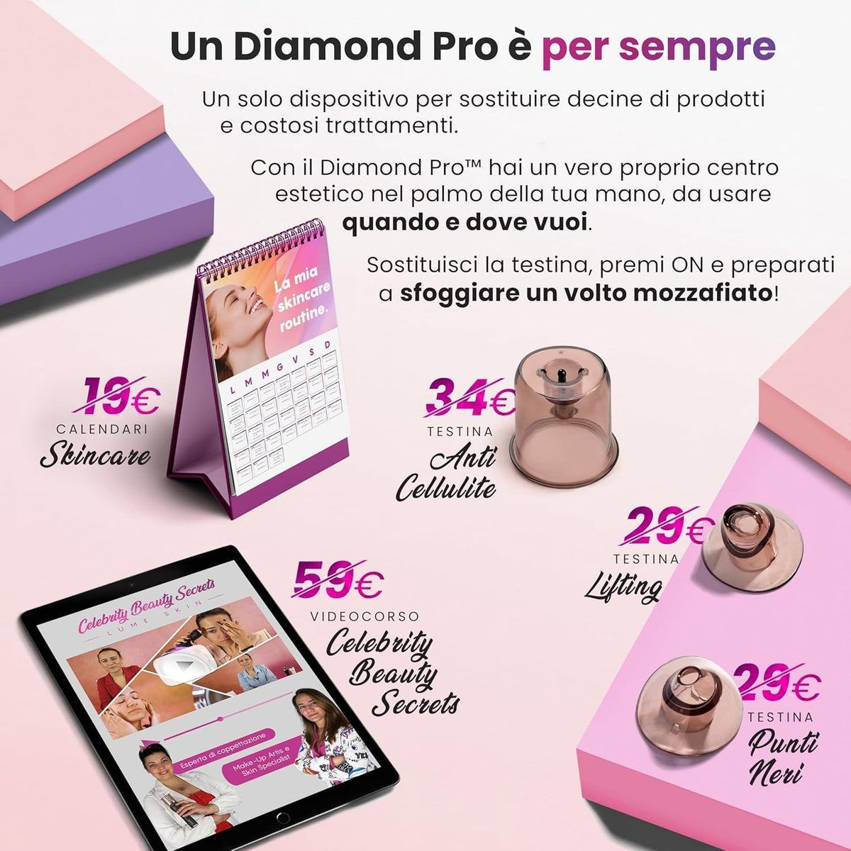 Diamond Pro Peeling met diamantpoeder, professionele mee-eterafzuiger, microdermabrasie, gezichtsreiniging, mee-eterverwijderaar, poriënextractor, 4-in-1 apparaat
