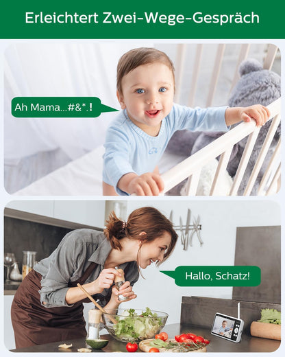Babyfoon – Baby Monitor – Kinderopvang Monitor – Video Babyfoon – Draadloze Babycamera – 5 Inch 720P HD IPS Scherm – 4000mAh Batterij Met VOX-Modus