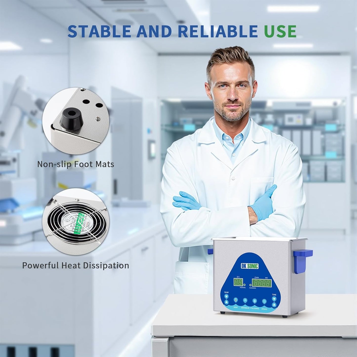 DK SONIC 3L 120W Ultrasoon Reiniger, Juweel Reiniger met Verwarming & Timer, Digitale Bediening voor Juweel, Brillen, Kettingen, Horloges (Inclusief Mandje)