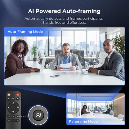 NEARITY C46S 4K FHD videoconferentie webcam met microfoon en luidspreker, 120° ultragroothoek/5x zoom/auto-framing, videoconferentiesysteem met afstandsbediening voor zoom/teams/pc/laptop/desktop
