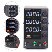 Wanptek - Power supply - Inverter - Adjustable voltage regulator 30V - 10 - 300W - 4-digit white display - For telephone repair - Laboratory bench power supply - Black