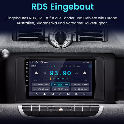 Android autoradio met GPS-navigatie, HD-scherm, touch-display, parkeercamera, nachtzicht, HD achteruitrijcamera voor Smart Forfour 4 Hatchback 453 2014/11-2024/12/Smart Fortwo II Cabriolet Coupe 453