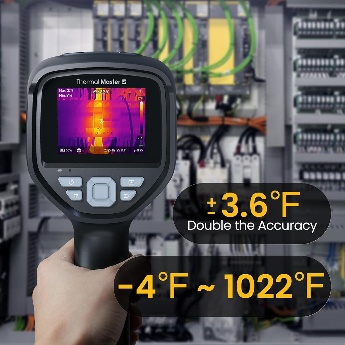 Warmtebeeldcamera Super IR-resolutie 512x384 infraroodcamera voor industriële inspectie 3,5 inch IPS-scherm, 2M pixels, visuele camera, -20 °C - 550 °C, thermische beeldcamera, 40 mK (Thor 002)