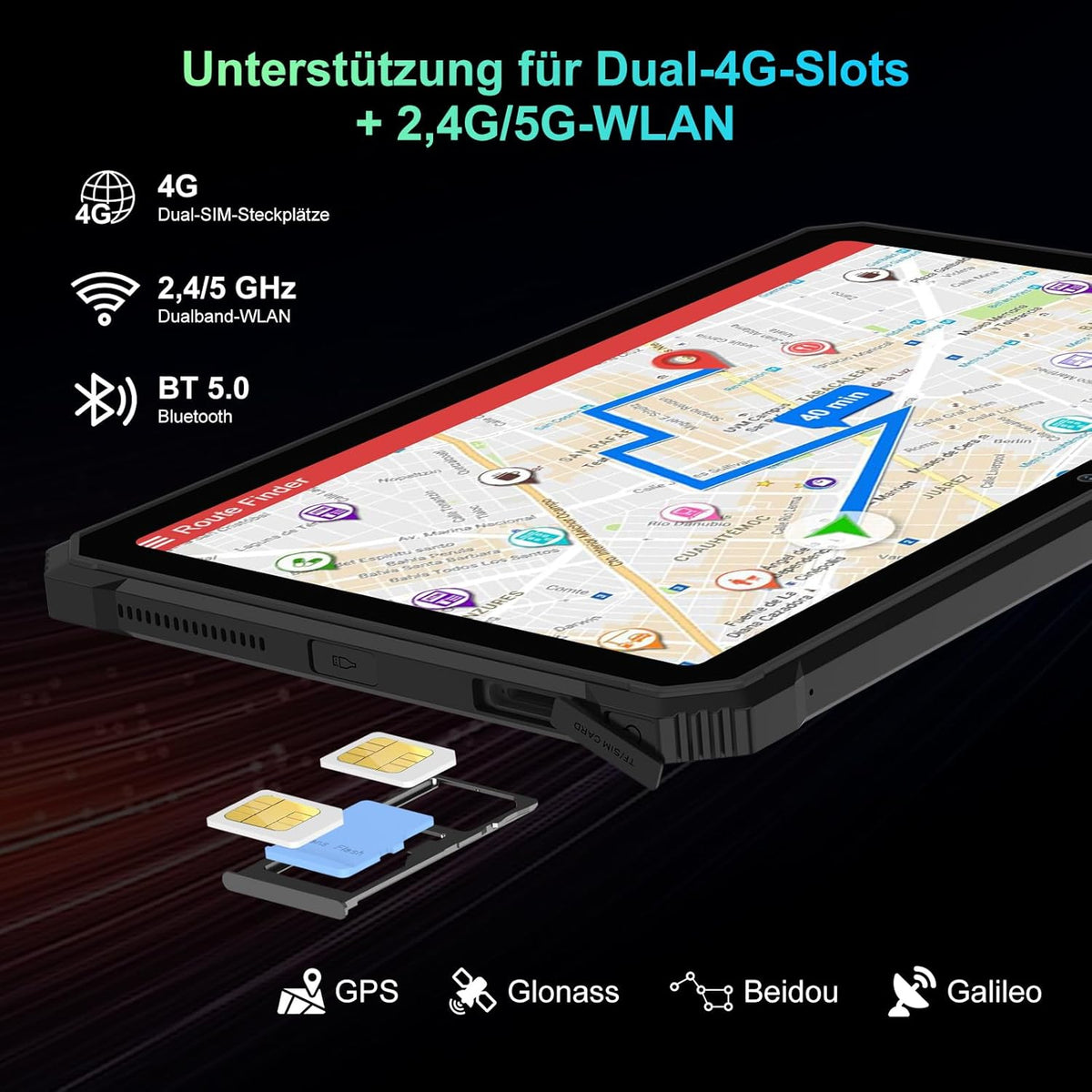 Blackview Active 8 Pro Outdoor tablet, 24GB RAM + 256 GB ROM, 2,4 K FHD+ 10,36 inch, 33 W 22000 mAh batterij tablet Android 15, 48 MP camera, Dual SIM 4G/5G WiFi/NFC/GPS/OTG/IP69K