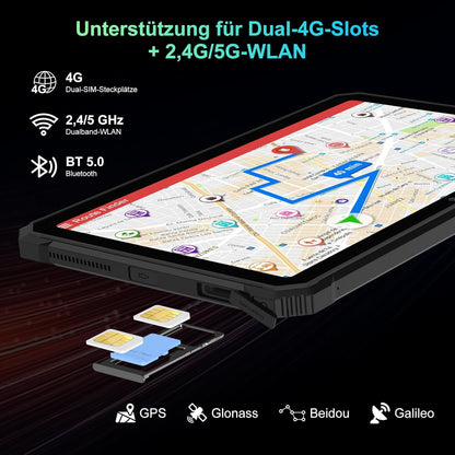 Blackview Active 8 Pro Outdoor tablet, 24GB RAM + 256 GB ROM, 2,4 K FHD+ 10,36 inch, 33 W 22000 mAh batterij tablet Android 15, 48 MP camera, Dual SIM 4G/5G WiFi/NFC/GPS/OTG/IP69K