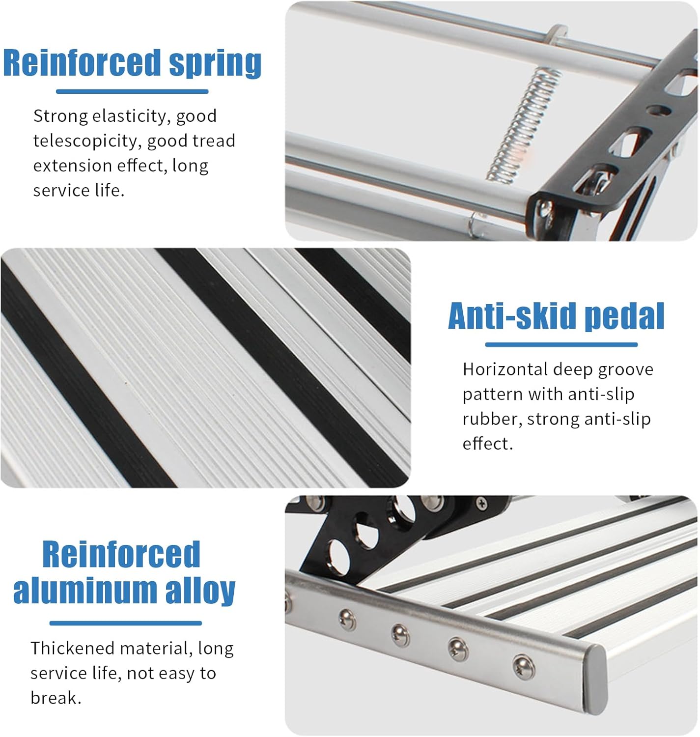 Aluminium uittrekbare inklapbare ladder trede voor camper