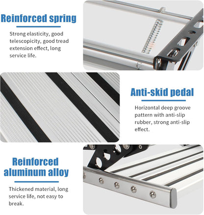 Aluminium uittrekbare inklapbare ladder trede voor camper