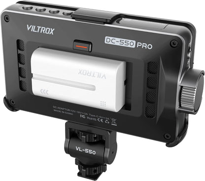 VILTROX 5.5 Inch 1200nits 4K 10bit HDMI Field Monitor, Touchscreen 3D LUT Draagbare Videokit Met Batterij, On-Camera RGB Parade Histogram Golfvorm Focus Assist (DC-550 Pro)