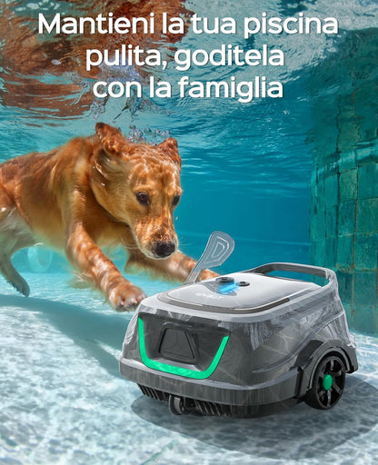 WYBOT A1 Zwembadrobot met accu, draadloze zwembadstofzuiger met 120 minuten looptijd en dubbele filtratie, automatisch parkeren voor opstelzwembaden met platte bodem tot 100 m², 2,5 uur snel opladen