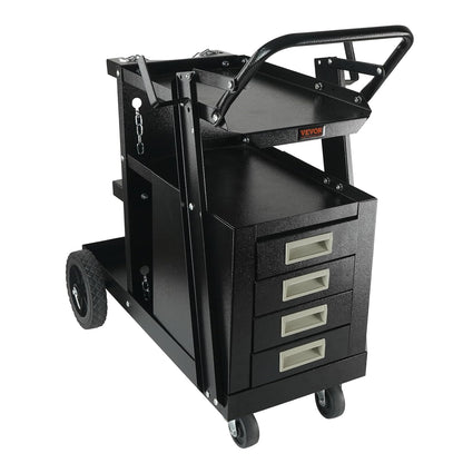 Lastrolley – Laskar – Lastaakwagen – Laswagen – Lasgereedschap Trolley – 4 Laden Opbergruimte – Draagkracht Tot 120 Kg