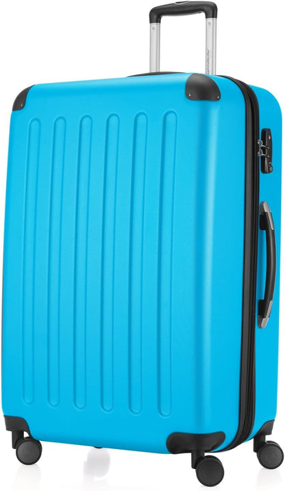 HAUPTSTADTKOFFER - Spree - harde koffer met 4 dubbele wielen, trolleykoffer, uitbreidbare reiskoffer, 75 cm, 119 liter, Cyaan blauw