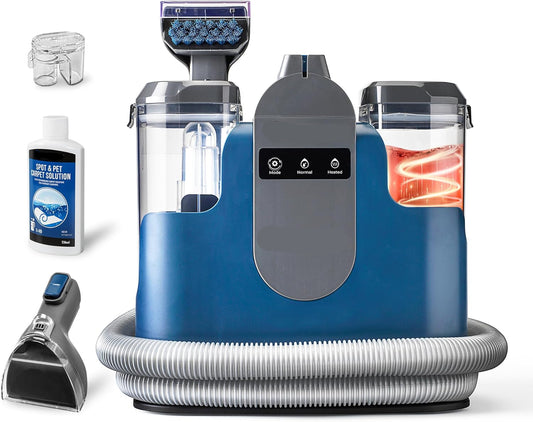 Tapijtreiniger - Tapijtwassers - Nat-Droogstofzuigers - met Accessoires - met Stopcontact - voor Huis - Garage - Auto - Tapijt - 500W - 950ml Vuilwatertank -  1600ml Zoetwatertank - Blauw