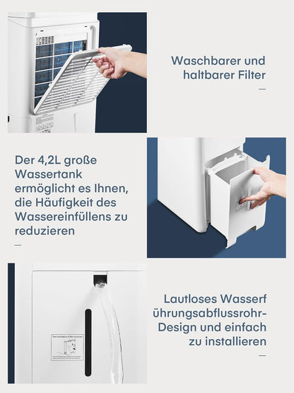 Luchtontvochtiger – Ontvochtiger – Vochtvreter – Kelderontvochtiger – Badkamerontvochtiger – 20 Liter Per Dag – Wifi-App Bediening