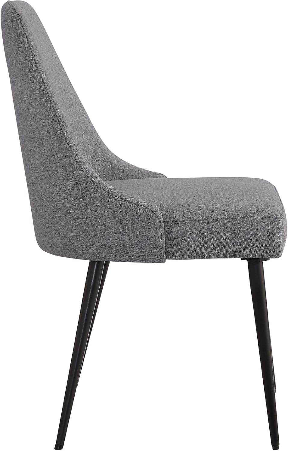 Ball & Cast Gestoffeerde keukenstoelen, set van 2, moderne eetkamer, comfortabele zijstoel met gewatteerde zitting en metalen poten, grijs