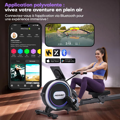 Rowing machine for strength training in the apartment - QUORE