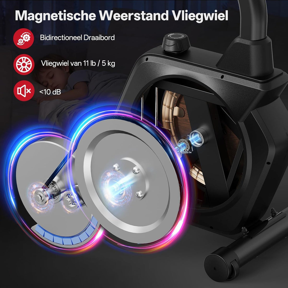 JOROTO JH50 Ligfiets voor Thuis, Bluetooth Ligergometer met App, Ligfiets met 16 Weerstandsniveaus, Verstelbaar Zitvlak & Rugleuning tot 182KG, LCD-scherm, Hartslagsensoren