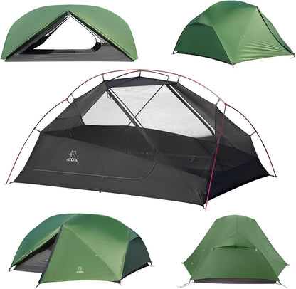 ATEPA Ultralichte Tent 2 Personen 1.9kg Waterdicht & Winddicht, Campingtent Afscheidbaar Mesh-Binnengedeelte met Voorbouw voor Trekking, Camping, Outdoor, Wandelen