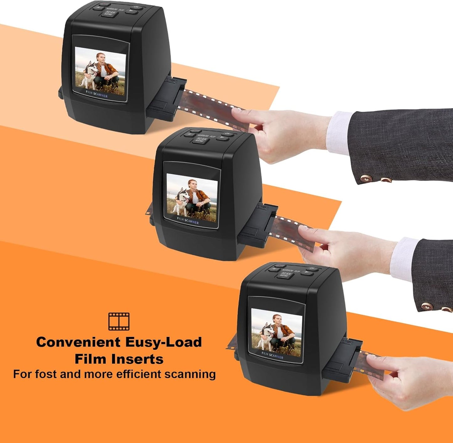 Digitale filmscanner – Diascanner – Negatieve scanner – Film- en diascanner – 2,4 Inch Lcd-Display – Scant 35 Mm, 126, 110, Super 8 En 8 Mm Naar Jpeg Zonder Pc