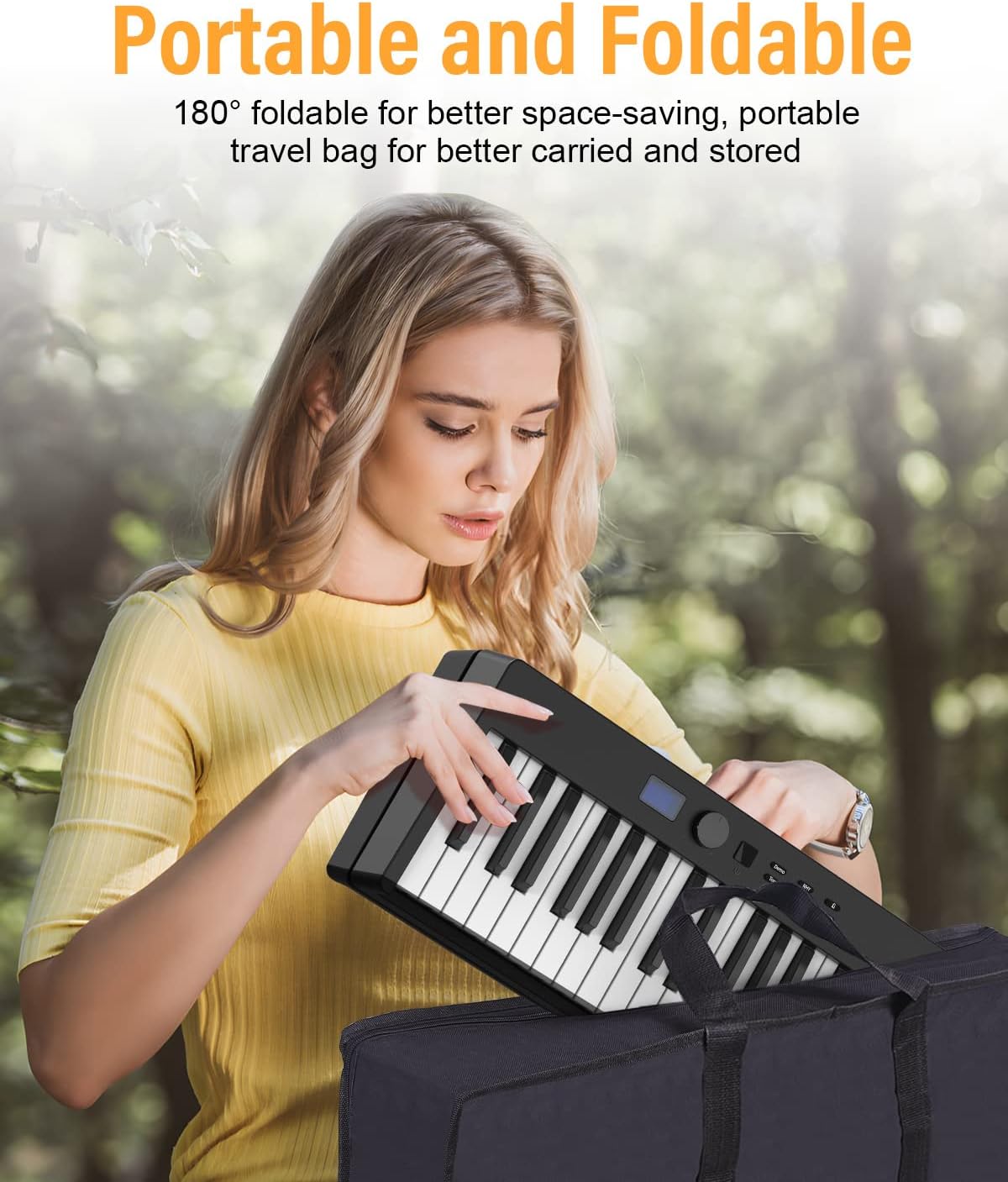 Opvouwbare 88-Toetsen Piano Toetsenbord – Keyboard – Digitale Piano – Elektrische Piano – Draagbare Piano – Semi-Gewogen Toetsen, Bluetooth & MIDI, Inclusief Sustainpedaal