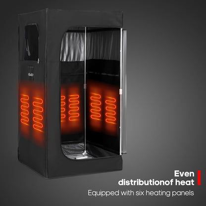 WillowyBe Portable Infrared Sauna for Home with 6 Heating Plates, Sauna Tent, Foot Heating Pad and LED Warm Light, Dry Infrared Sauna for the Whole Body, Personal Home Spa - QUORE