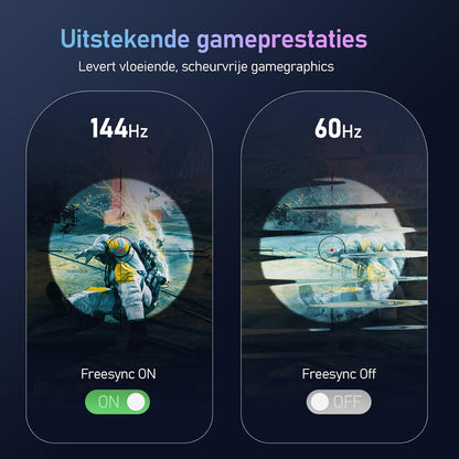 2.5K Draagbaar Monitor, 144Hz | 16" | 500Nits | QHD | HDR | 100% sRGB, FreeSync, IPS Eye Care Draagbare Sscherm, Gaming Monitor voor Laptop/PC/MacBook/Phones/Tablet/PS5/4/Xbox/HDMI/USB C