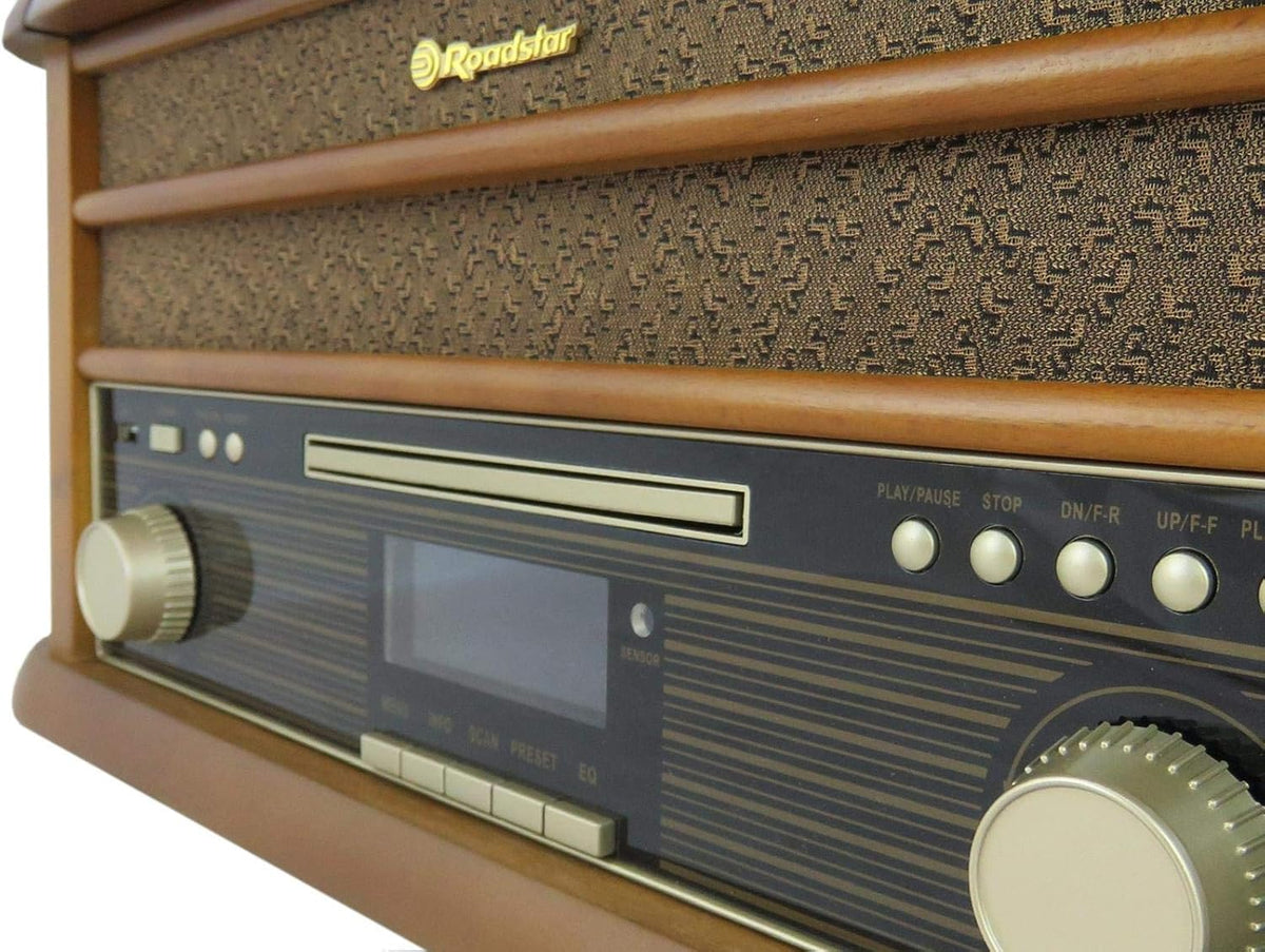 Roadstar HIF-1993 D+BT Draaitafel (retro compact systeem met cd-speler, DAB+, Bluetooth, cassettedeck, USB en directe encoding-functie)