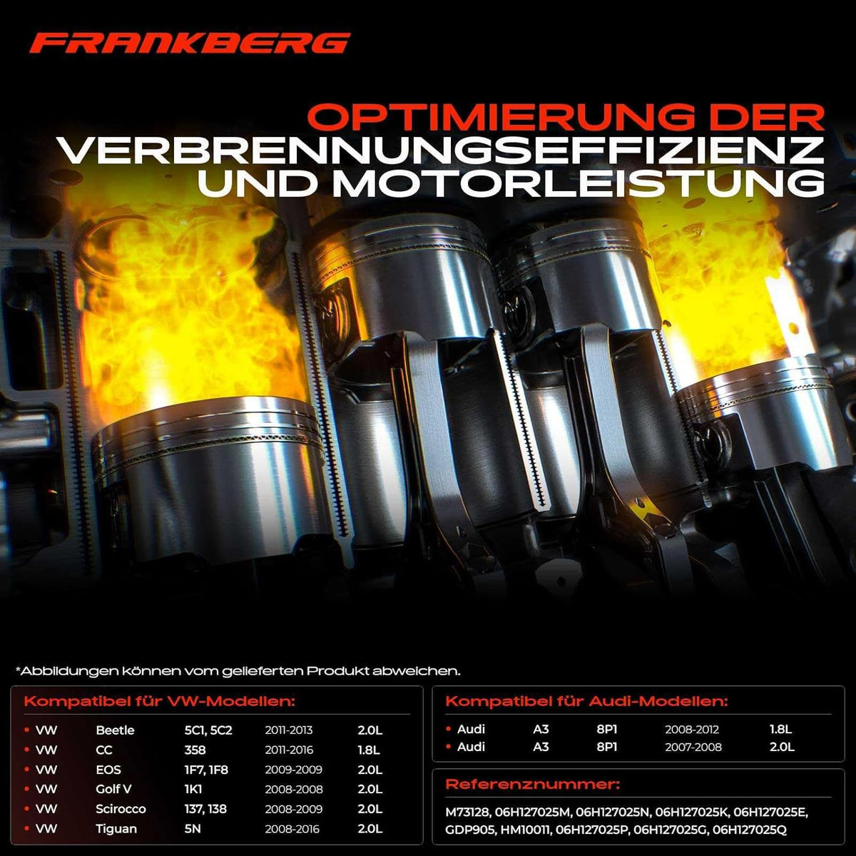 Frankberg Hogedrukpomp compatibel met A3 8P1 1.8L 2.0L 2007-2012 TT 8J3 1.8L 2.0L 2.0L 2008-2014 P.a.s.a.t 3C2 1.8L 2.0L 2008-2010 T.i.g.u.a.n 5N 2.0L 0L 2000L 8-2016 Vervanging # 06H127025P