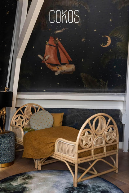 Rattan Toddler Bed Oliver Teddy 140x70cm - QUORE