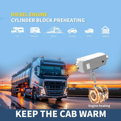Standkachel Diesel – Dieselverwarming – Dieselkachel 12V – Camperkachel – RV Kachel – 8 kW Vermogen – Water- en Luchtverwarming Met LCD Afstandsbediening