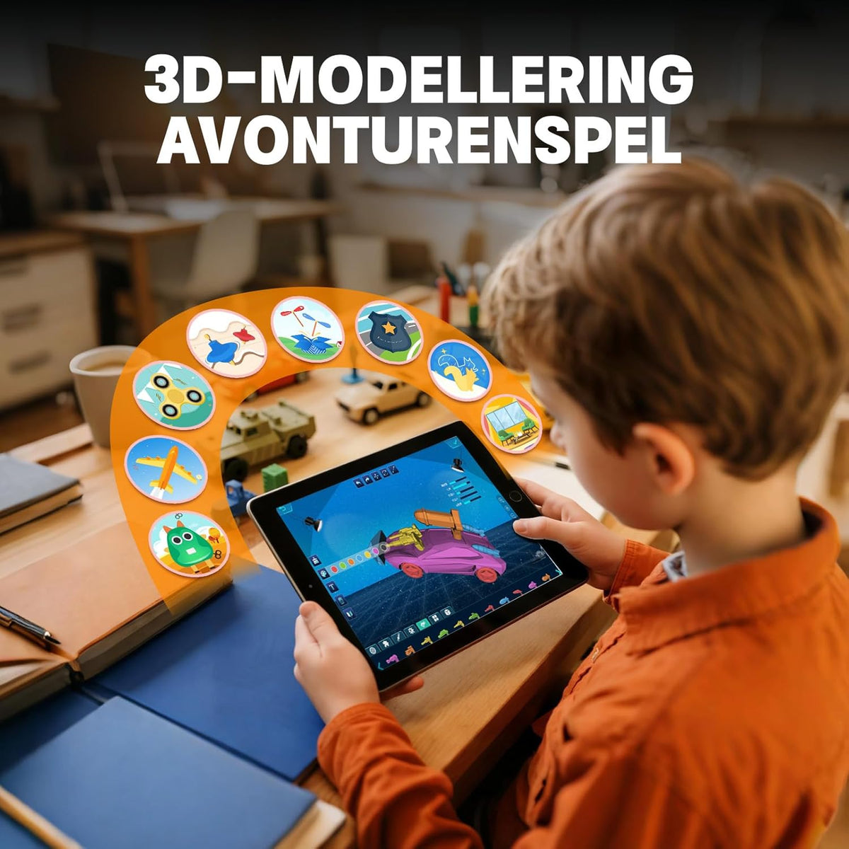 3D-printer – 3D-Printer Voor Thuis – 3D-Printer Voor School – Creatieve 3D-Printer – AI 3D-Printer – Intuïtieve AI-Ontwerpapplicatie – Inclusief 8 Stuks PLA-Filament