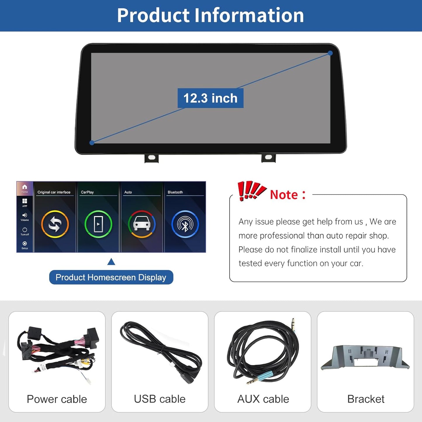 12,3 Inch Auto Radio Touchscreen – Multimediascherm – Car Stereo – Infotainmentsysteem – Auto Multimedia – Draadloze CarPlay – Android Auto – HD Resolutie – Eenvoudige Installatie