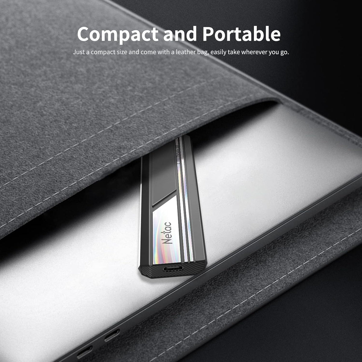 Netac ZX10 Extreme 2TB Portable NVMe SSD, USB-C, Up to 1050MB/s Read Black Solid State Drive - QUORE
