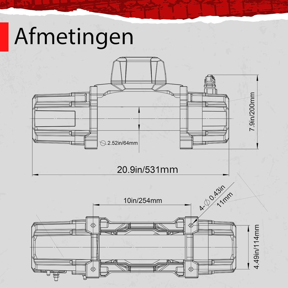 RUGCEL WINCH 12000LB(5443 kg) Waterdichte Elektrische Synthetische Touw Lier 12V met Hawse Fairlead, 2 in 1 Draadloze Afstandsbediening, Dubbele Kleur Touw, voor Truck SUV