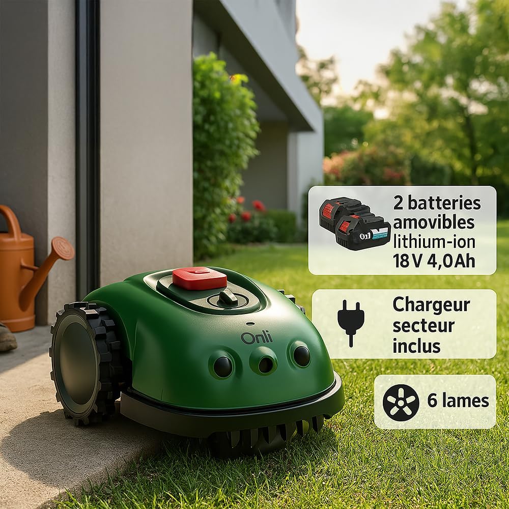 Robotmaaier – Grasmaaier – Automatische Maaier – Tuinrobot – Mulchmaaier – Instelbare Maaihoogte 2-6 cm – Geschikt Tot 500 m² Met Spiraalfunctie En Regensensor