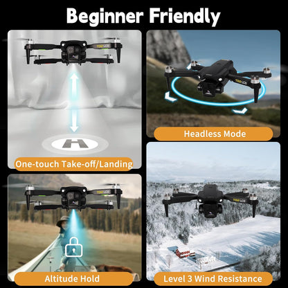 Opvouwbare Drone met Camera, Drones met LCD-schermtransmissie, Headless-modus, 90° Elektrische Aanpassing, RC Quadcopter voor Volwassenen, TD12LCD Drone voor Beginners