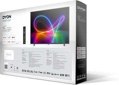 DYON Smart 42 XT 105 cm (42 inch) televisie (Full-HD Smart TV, HD Triple Tuner (DVB-C/-S2/-T2), Prime Video, Netflix & HbbTV)