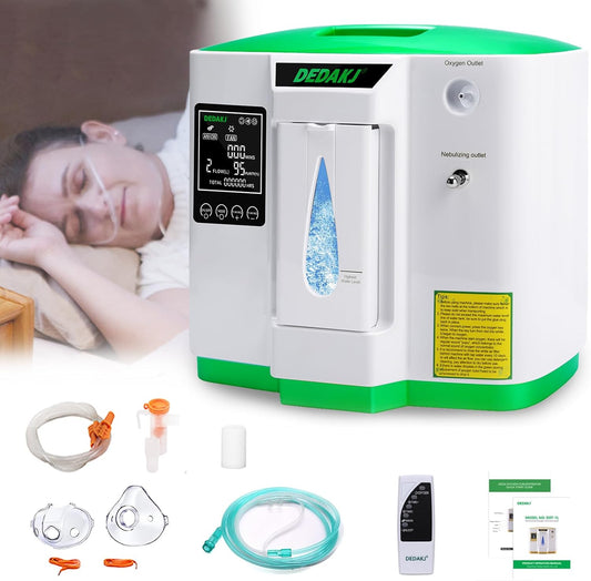 DEDAKJ Oxygen Concentrator 2-9L/min Adjustable Flow, Oxygen Concentrate 93% High Concentration Atomization Function, Oxygen Machine Suitable for Travel Home and Office Use - QUORE