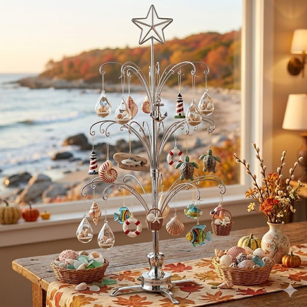 Draaibare Ornamentstandaard 47 Inch – Ornamentenboom – Displayboom – Kerstornamentenhouder – Decoratiestandaard – 60 Haken – Verstelbare Taklagen