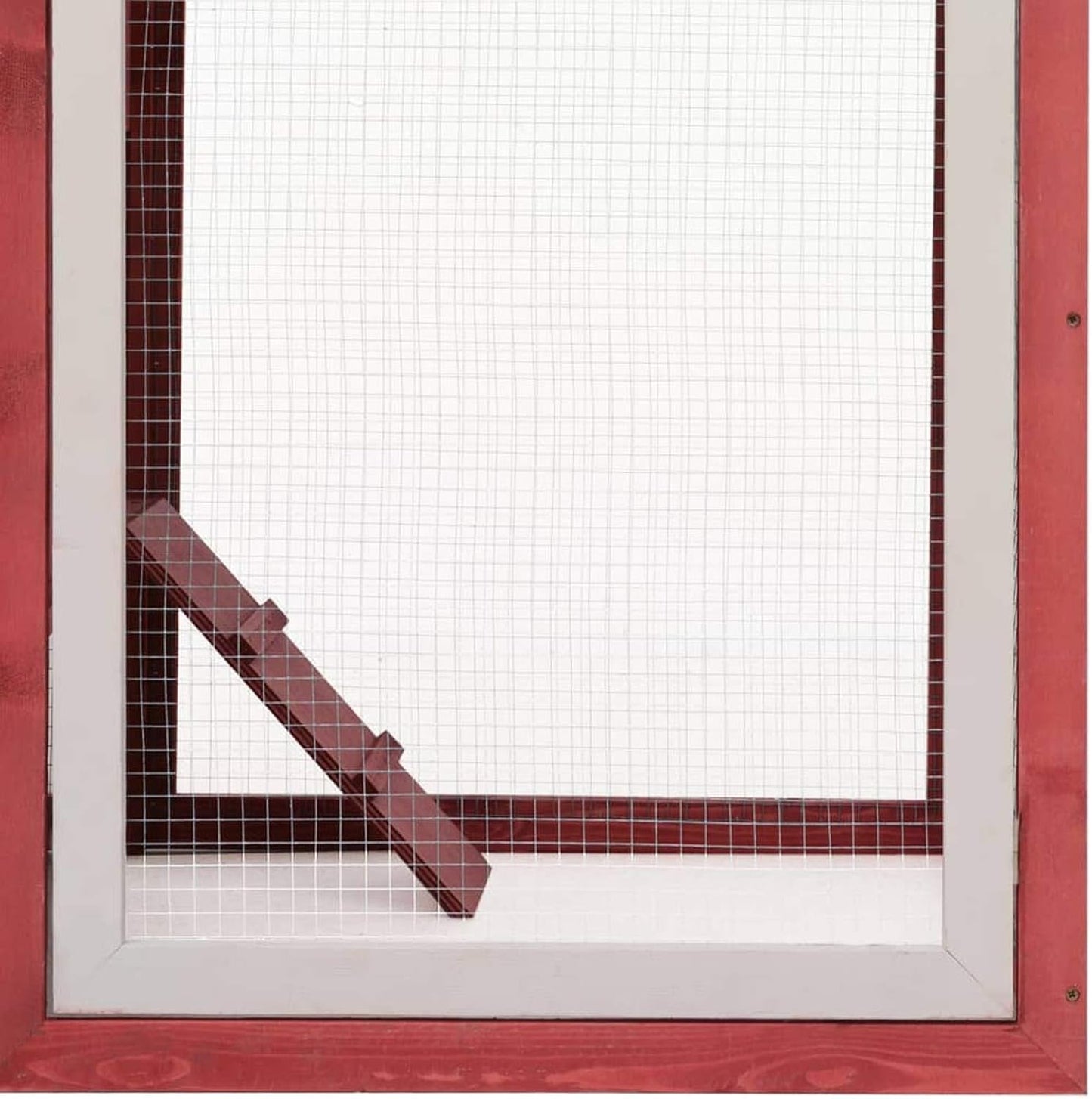 Tidyard Chicken Cage with Non-Slip Walking Board for Easy Access to Upper Floor, Weatherproof, Chicken Aviary Chicken Coop, Duck Cabinet, Red, 170 x 81 x 110 cm, Solid Wood - QUORE