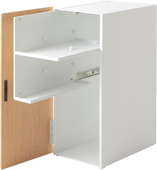 Yamazaki 2109 TOWER Game Console Organizer, white, Steel/Wood/Magnet/Silicone, 24.7 x 36.5 x 60.3 cm