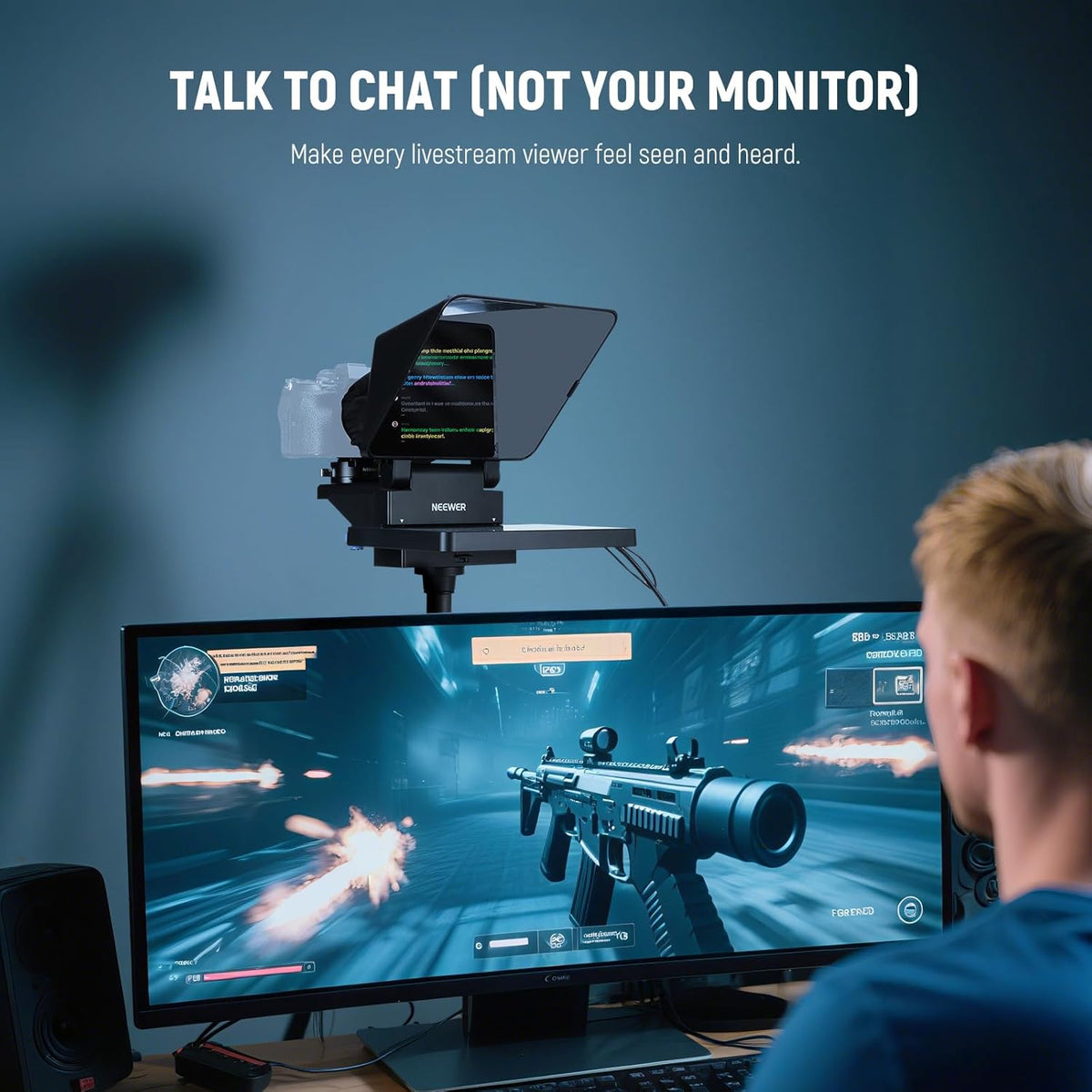 NEEWER Upgraded 2-in-1 Teleprompter 11 Inch with Monitor for Windows MacOS, Supports Screen Mirroring, Portable Prompter for Camera, Mobile Phone, Webcam for YouTube, Twitch, Live Streaming