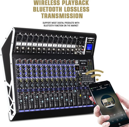 MX-120 professionele mix (12-kanalen), DSP effector voor het opnemen van DJ podium karaoke, met USB drive voor opname ingang, XLR microfoonstekker, 48V voeding, RCA uitgang