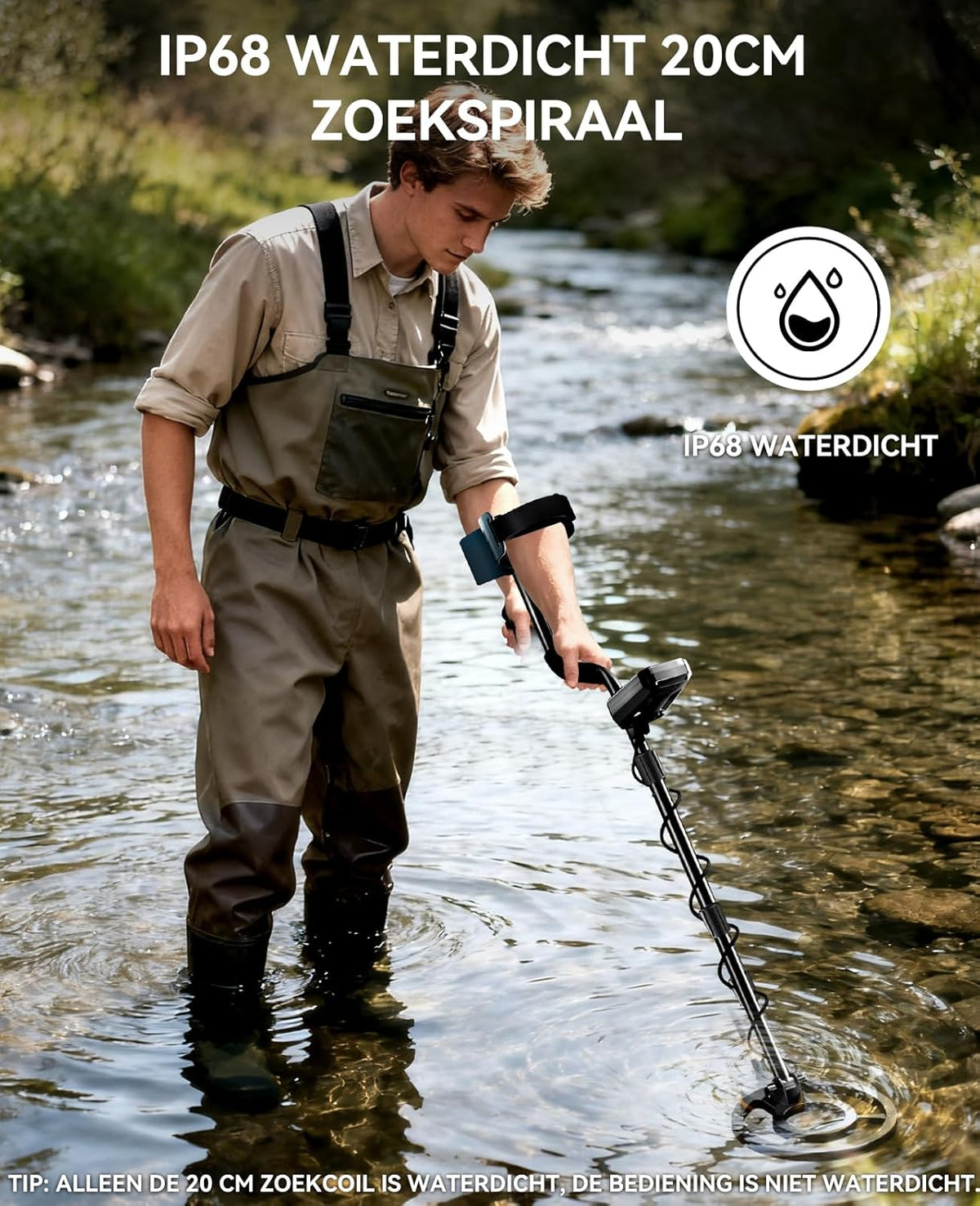 Oplaadbare Metaaldetector Voor Volwassenen En Kinderen – Goudzoeker – Schatzoeker – Muntdetector – Pinpointer – 20 Uur Batterijduur – IP68 Waterdichte Zoekspoel