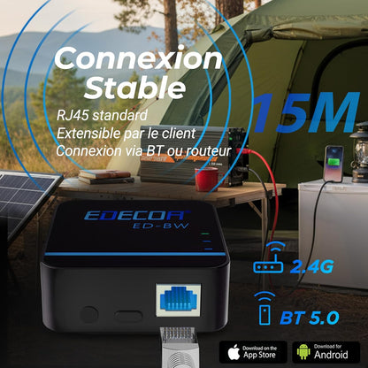 EDECOA 12 V 230 V omvormer, 3500 W/7000 W, 12 V naar 230 V, zuivere sinusgolf, omvormer met wifi-module, ondersteuning voor app-functies met 1 USB-poort en 1 PD-aansluiting