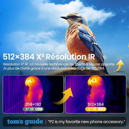 P2 Warmtebeeldcamera voor Android-telefoons infraroodcamera X³ IR-resolutie 512 x 384 heldere warmtebeelden voor huisinspectie -20 tot 600 ℃ 15x zoom, niet voor iPhone 15/16