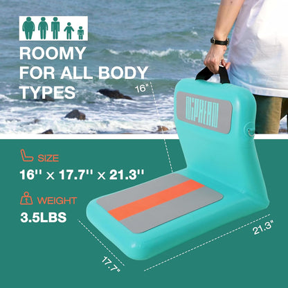 niphean Opblaasbaar SUP-zitje met rugsteun, robuuste SUP-stoel voor opblaasbare boards, kano, boot, kajak, volwassenen en kinderen, geen riemen nodig, eenvoudig comfortabel
