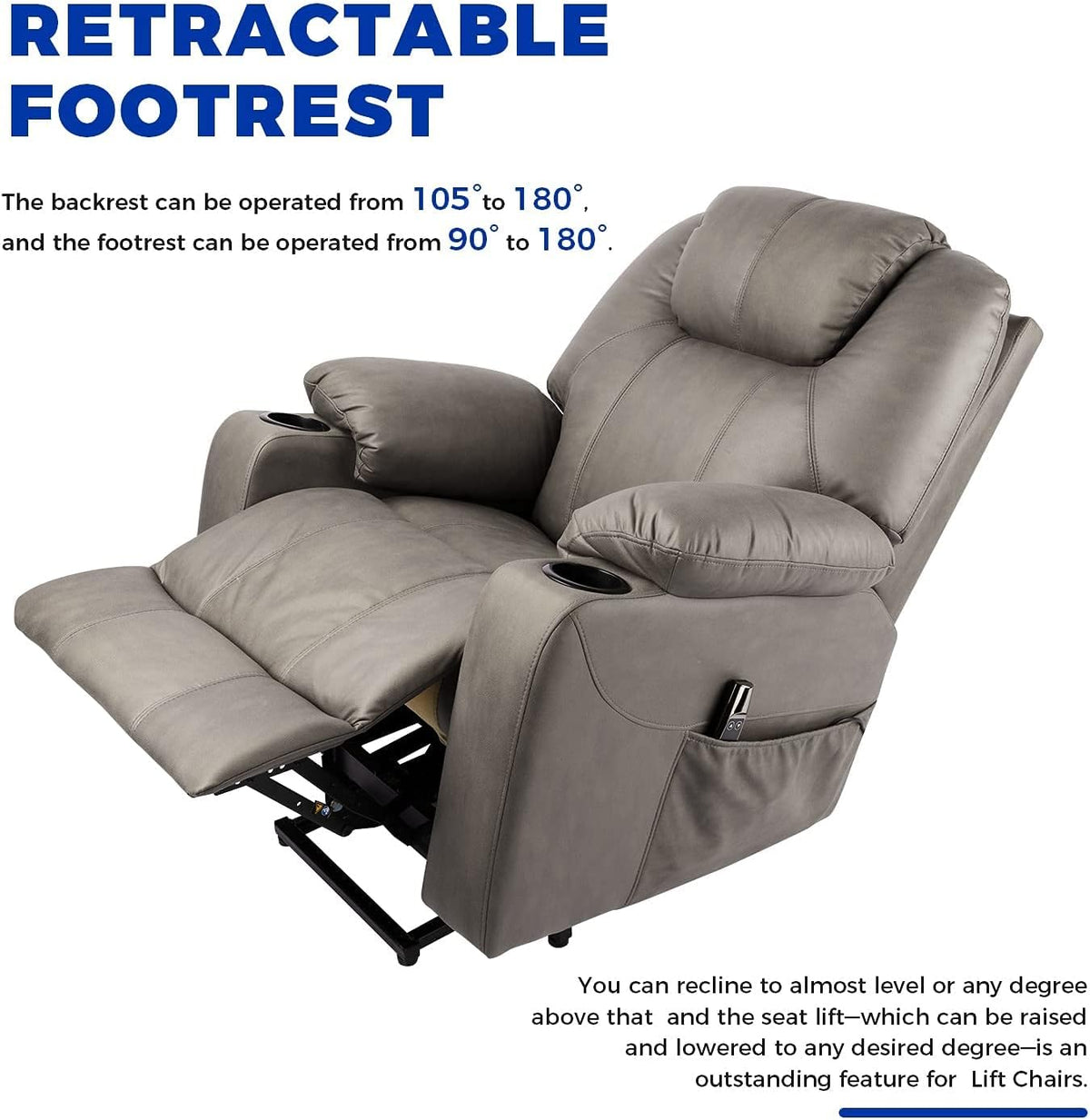 Elektrische Relaxfauteuil – Relaxstoel – Powerlift Stoel – Verstelbare Fauteuil – Loungestoel – Elektrisch Verstelbare Rugleuning – Opstaande Liftfunctie